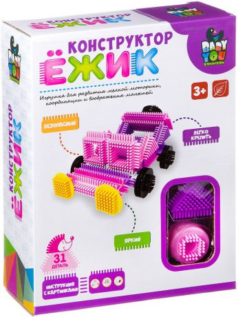 Пластиковый конструктор Bondibon Baby You Ежик Машина, Y22686056