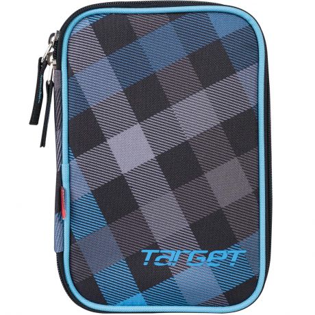 Пенал Target, с наполнением, цвет: синий, черный