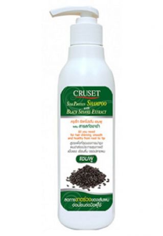 Шампунь для волос Cruset с протеинами шелка и экстрактом черного кунжута 300 мл.