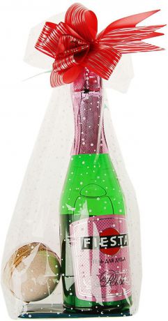 Подарочный косметический набор "Весенний" Гель для душа Fiesta Rose, 500 мл + Бурлящий шар Happy