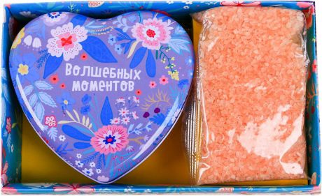 Подарочный набор Чистое счастье "Вдохновляй и люби" Шкатулка-сердце + Соль для ванны, 150 г