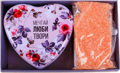 Подарочный набор Чистое счастье "Все желания сбудутся" Шкатулка-сердце + Соль для ванны, 150 г