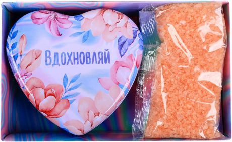 Подарочный косметический набор Чистое счастье "Самой прекрасной" Шкатулка-сердце + Соль для ванны, 150 г