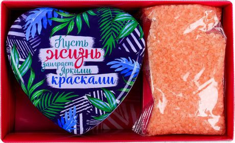Подарочный набор Чистое счастье "Яркого настроения" Шкатулка-сердце + Соль для ванны