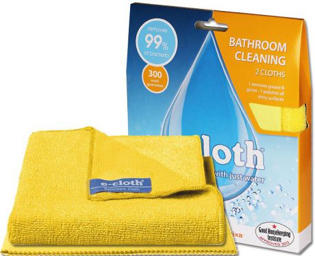 Набор салфеток "E-cloth" для уборки ванной, цвет: желтый, 2 шт. 20114