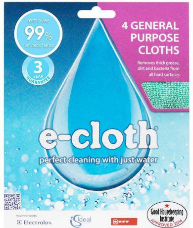 Набор салфеток E-cloth, универсальных, 32 х 32 см, 4 шт
