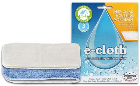Набор сменных насадок для швабры "E-cloth", для влажной и сухой уборки, 2 шт