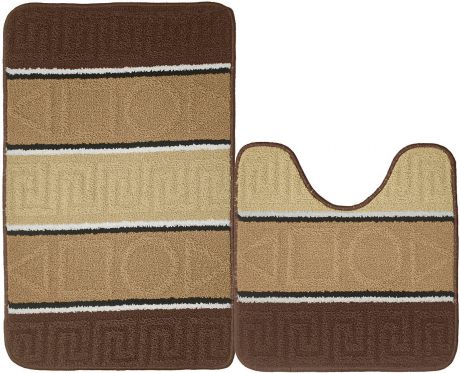 Набор ковриков для ванной Kamalak Tekstil, УКВ-1035, коричневый, 2 шт