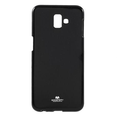 Чехол для сотового телефона Мобильная мода Samsung J6 Plus Накладка силиконовая ламинированная пленкой Jelly Case, черный