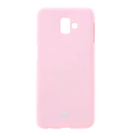 Чехол для сотового телефона Мобильная мода Samsung J6 Plus Накладка силиконовая ламинированная пленкой Jelly Case, розовый