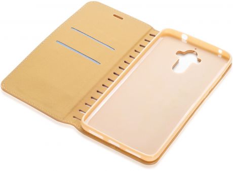 Чехол для сотового телефона Gurdini Premium case книжка с силиконом на магните для Huawei Mate 9, золотой