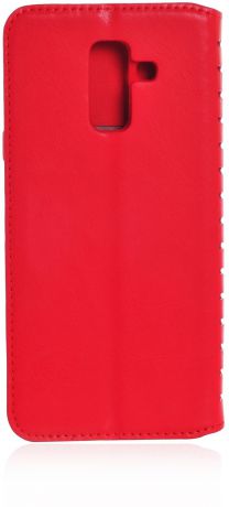 Чехол для сотового телефона Gurdini Premium case книжка с силиконом на магните red для Samsung Galaxy A6 Plus 2018, красный