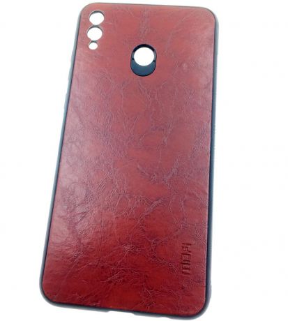 Чехол для сотового телефона Mofi Honor 8X Max Накладка силикновая с кожаной спинкой, коричневый