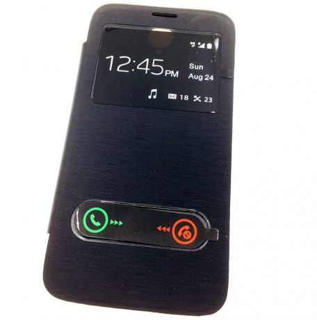 Чехол для сотового телефона Мобильная мода Lenovo A850 Чехол-книжка пластиковая с окнами для звонка, черный