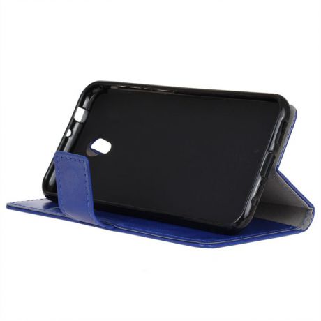 Кожаный чехол синего цвета, с флип-функцией, слотами для карт и магнитной застежкой для Alcatel U5