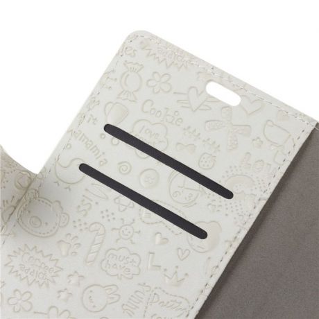 Кожаный белый флип-чехол для ZTE Blade A610 с гнездами для карт и магнитным закрытием