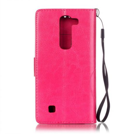 Розовый чехол для LG Magna H502 / C90 с флип-функцией, отделением для карт, магнитным закрытием и ремешком