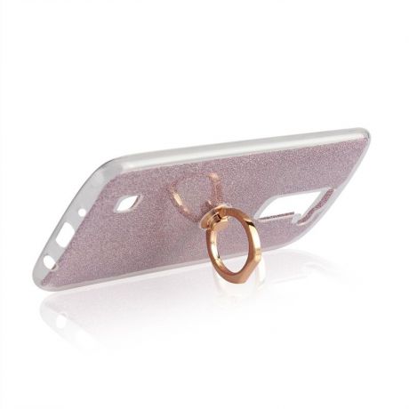 Мягкий защитный чехол с кольцом для LG K7 розовый