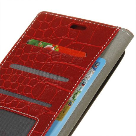 Чехол-книжка из кожи PU со слотами для карт Moonmini для Asus Zenfone 4 Max ZC554KL красный