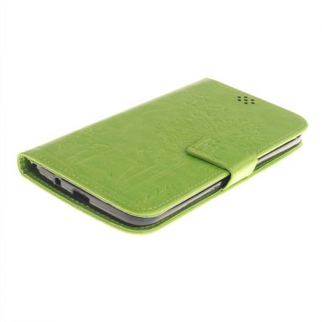Чехол 5.5-дюймовый из искусственной кожи с тисненным рисунком ремешком магнитной застежкой держателем и отделением для пластиковых карт для Asus ZenFone 2 Laser ZE551KL (зеленый)