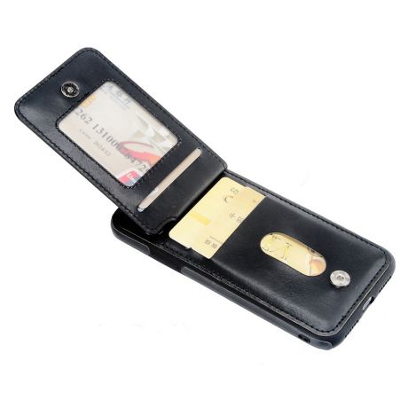 Iphone Xr Назад Чехол для кожи с защитой от царапин с защитными чехлами для карт Black