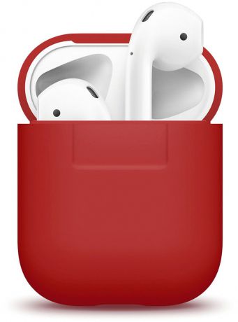 Чехол для наушников Elago Силиконовый чехол-кейс для AirPods Silicone case EAPSC Red, красный