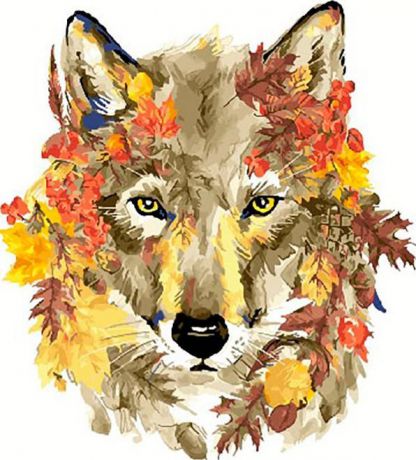 Картина по номерам Paintboy Original "Осенний волк" 40х50см