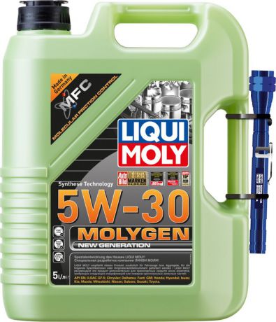 Моторное масло Liqui Moly Molygen New Generation, НС-синтетическое, 5W-30, 5 л + Фонарик в подарок