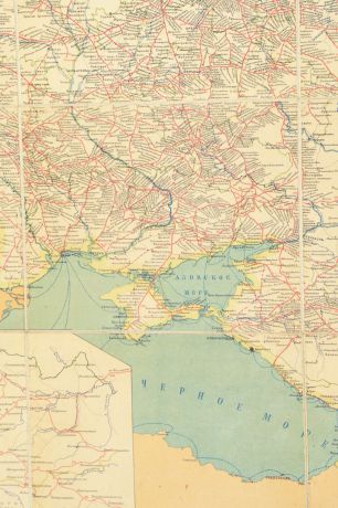 Карта пароходных сообщений железных и почтовых дорог Российской Империи. Петроград. 1914 год