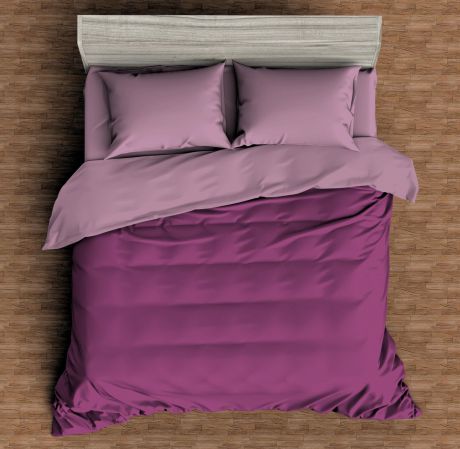 Комплект постельного белья Amore Mio Макосатин "Топаз", 9813, розовый, евро, наволочки 70x70