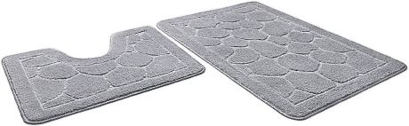 Набор ковриков для ванной Shahinteх, 7319, серый, 2 шт