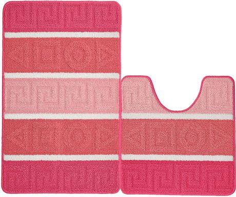 Набор ковриков для ванной Kamalak Tekstil, УКВ-1092, розовый, 2 шт