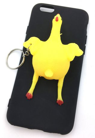 Чехол для сотового телефона Мобильная мода iPhone 7 Накладка резиновая 3D, Курица, 7146A, черный