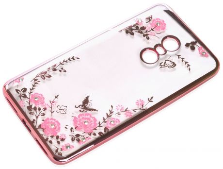 Чехол для сотового телефона iNeez силикон со стразами rose gold для Xiaomi Redmi Note 4, темно-розовый