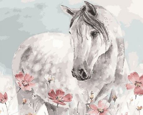 Картина по номерам ВанГогВоМне Белая лошадь