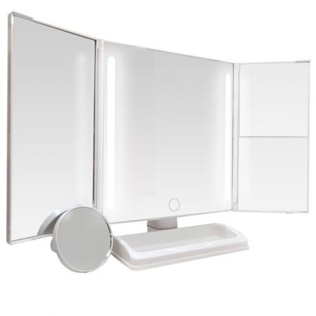 Зеркало косметическое Простые решения раскладное с сенсорным экраном, увеличением и LED подсветкой?