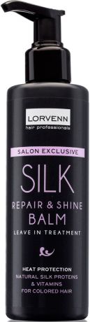 Бальзам для волос Lorvenn Silk Shine & Repair Balm, с протеинами шелка, 200 мл