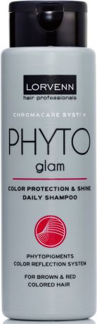 Шампунь Lorvenn Phyto Glam Защита и блеск цвета для волос, окрашенных в коричневый и красный цвет, 300 мл