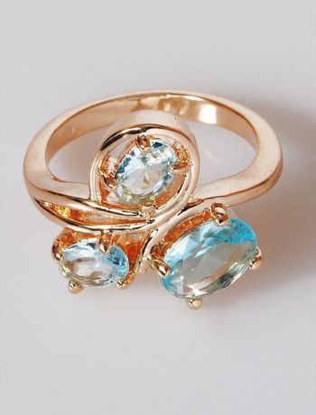 Кольцо бижутерное Lotus jewelry 3031R-18Blcz, Ювелирный сплав, Фианит, голубой
