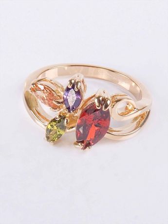 Кольцо бижутерное Lotus jewelry 3041R-05mix, Ювелирный сплав, Фианит, разноцветный