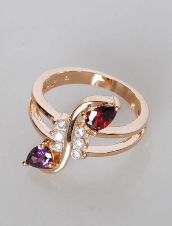 Кольцо бижутерное Lotus jewelry 3027R-13mix, Ювелирный сплав, Фианит, разноцветный