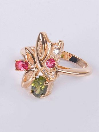 Кольцо бижутерное Lotus jewelry 3040R-05mix, Ювелирный сплав, Фианит, разноцветный