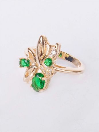 Кольцо бижутерное Lotus jewelry 3040R-05Gcz, Ювелирный сплав, Фианит, зеленый