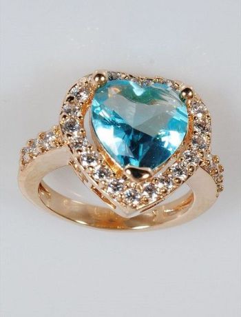 Кольцо бижутерное Lotus jewelry 3019R-13Blcz, Ювелирный сплав, Фианит, голубой