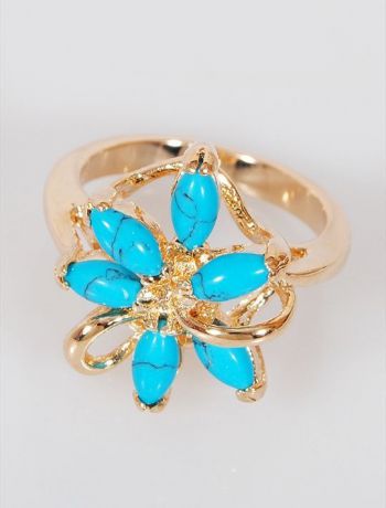 Кольцо бижутерное Lotus jewelry 66R-08tq, Ювелирный сплав, Бирюза, синий