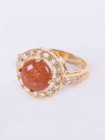 Кольцо бижутерное Lotus jewelry 384R-07bs-red, Ювелирный сплав, коричнево-красный