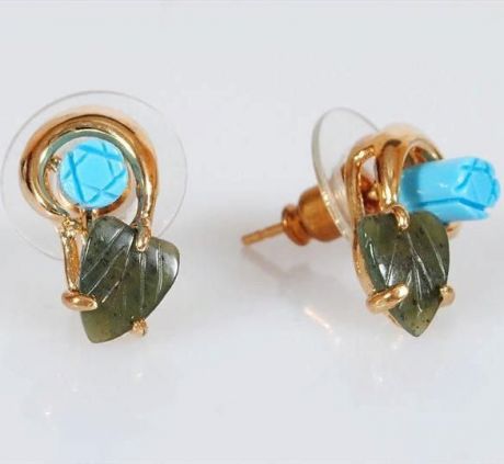 Серьги бижутерные Lotus jewelry 82E-19tq-ja, Ювелирный сплав, Бирюза, синий