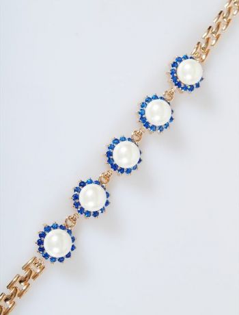 Браслет бижутерный Lotus jewelry 136B-22fwp-sz, Ювелирный сплав, Жемчуг искусственный, 18 см, белый