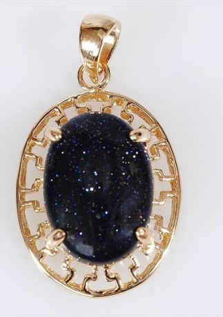 Подвеска/кулон бижутерный Lotus jewelry 897P-07bs, Ювелирный сплав, Авантюрин, синий