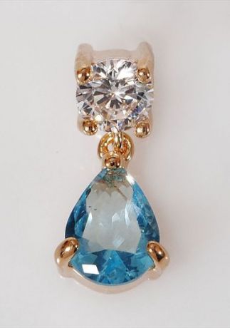 Подвеска/кулон бижутерный Lotus jewelry 393P-039Blcz, Ювелирный сплав, Фианит, голубой